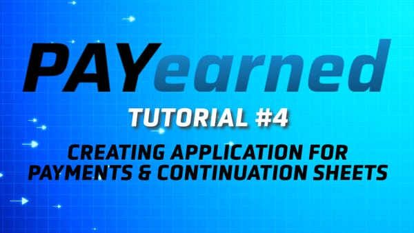 Creating Application for Payments and Continuation Sheets